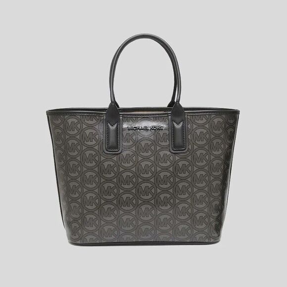 Brand New Michael Kors Jodie Small Logo Jacquard Tote Bag Black MSRP $348 - Picture 1 of 3
